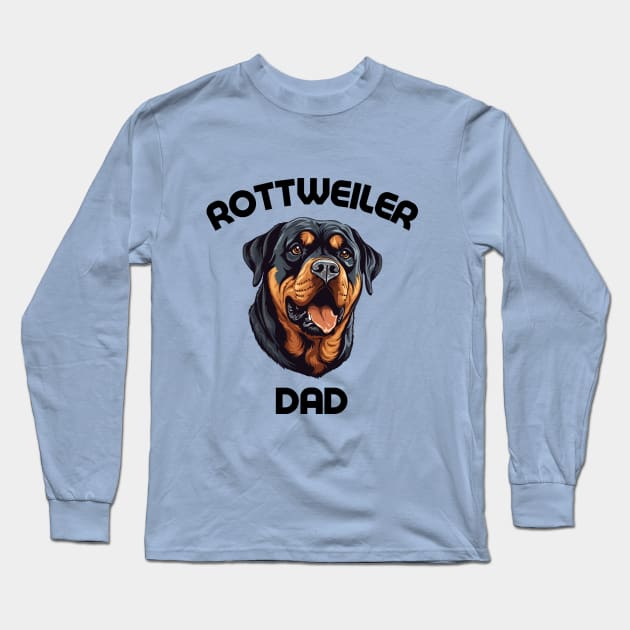 Rottweiler Dad Funny Gift Dog Breed Pet Lover Puppy Long Sleeve T-Shirt by PoliticalBabes